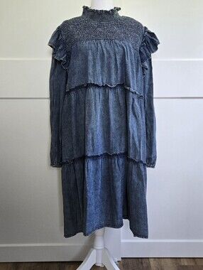 Oddi Acid Wash Denim 1xl Womens Dress